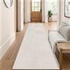 SHACOS Tappeto Corridoio Lungo 60x240 cm, Tappeti Passatoia Antiscivol, Moderno Tappeto Cucina Lavabile Pelo Corto, Tappeti Runner Per Cucina, Ingresso, Camera da Letto, Beige