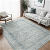 BEIMO Tappeto Salotto Vintage, Tappeti Ingresso Interno, Tappeto Antiscivolo Lavabile, Grandi Tappeti Salotto Pelo Corto per Cucina, Camera Da Letto, Ufficio, Blu, 160x230cm