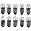 ShuoHui 10 lampadine a sfera E10 4,5 V - 4,8 V 0,2 A lampadina a incandescenza in miniatura con piedistallo avvitato bianco caldo 30 lm (4,8 V)