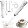 FAOKZE Montalatte Elettrico USB, frullino montalatte con 3 frullino in acciaio inox,3 velocità regolabili,Potente Schiumalatte Elettrico per Caffè, Latte, Cappuccino, Matcha (bianco)