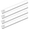 Getdoublerich Confezione da 4 luci LED ricaricabili con sensore di movimento, stick magnetico a LED ultra sottile, dimmerabile senza fili, luci da cucina per scale, armadio, stanza (bianco)