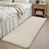 Sour Lemon Tappeto Salotto Pelo Corto, Tappeti Camera da Letto, Tappeto Morbido per Soggiorno, Carpet, Moderno, Lavabile, Antiscivolo, Colore: Crema, Dimensione: 60x200 cm