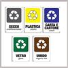 kamiustore Pannelli forex pvc per Raccolta Differenziata da 3mm - Disponibile in 2 misure - Umido, Vetro, Plastica, Carta, Secco - Kamiustore (13,5x20cm)