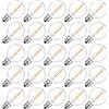 Spacelumen 25 pezzi Lampadine LED in plastica G40 di ricambio, lampadine da 1W con attacco E12/C7, lampadine Edison sferiche a luce bianca calda (2200K) per ghirlande luminose da interno ed esterno