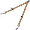 HOWGO Guinzaglio doppio per cani, nessun groviglio, girevole a 360°, due manici imbottiti regolabili, accoppiatore per guinzaglio per cani con doppia clip (marrone, 1,2 cm x 2,3 m, Std)