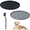 Culinavog 2 Pezzi Tappetino Ciotola Cane, 28 X 28 Cm Tappetino Ciotole Gatto, Tappetino Ciotola Cane Antiscivolo Silicone, Tovagliette Per Gatti Ciotole Bordo Rialzato -Nero E Grigio