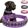 Haoyueer - Collari per cani di piccola taglia, rivetti borchiati in pelle PU con borchie a fungo per cani di taglia piccola, media e grande (viola, S)