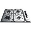 Indesit Piano Cottura da Incasso a Gas 60 cm 4 Fuochi Acciaio Inox Griglie Smaltate Comandi Laterali Estetica Inox Indesit PAA642IX/IWE