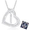 Esmoly Collana Donna con Lettera A-Z Argento/14K Cubic Zirconia Cuore Ciondolo Regolabile Regalo Donna Compleanno Donna Moglie Mamma Ragazza 18+2 Inches (Argento I)