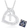Esmoly Collana Donna con Lettera A-Z Argento/14K Cubic Zirconia Cuore Ciondolo Regolabile Regalo Donna Compleanno Donna Moglie Mamma Ragazza 18+2 Inches (Argento T)