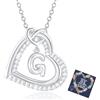 Esmoly Collana Donna con Lettera A-Z Argento/14K Cubic Zirconia Cuore Ciondolo Regolabile Regalo Donna Compleanno Donna Moglie Mamma Ragazza 18+2 Inches (Argento G)