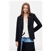 Desigual, blazer strutturata pin, Donna, Nero, L