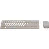 SIMPLETEK - Kit tastiera e mouse wireless con adesivi layout Inglese (UK) QWERTY già applicati, colore bianco, compatibilità universale