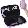 AGPTEK Custodia rigida per riporre e proteggere iPod Touch/MP3/Mp4/auricolare/chiave/cavi USB,custodia MP4 con doppia rete e doppia cerniera, compatibile con MP3 schermo da 4/5 pollici,colore:viola