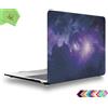 UESWILL Compatibile con MacBook Air 13 M1 A2337 A2179 A1932 con display Retina Touch ID, modello Galaxy + panno in microfibra, nebulosa/viola