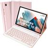 SOPPY Custodia Tastiera Bluetooth per Samsung Galaxy Tab A8 10,5 2022 (SM-X200/ X205 /X207), Tastiera Italiana, Rimovibile Magneticamente, Porta S Pen, Design Sottile, Rosa