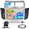 Hodozzy 2GB 64GB Android Autoradio per Toyota Yaris/Vitz/Platz 2005-2011 Radio Wireless Carplay Android Auto, 7 pollici Touch Screen Navigazione GPS WiFi Bluetooth FM RDS Retrocamera 2 Din Radio