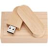 HOZYALE Chiavetta USB 2.0 in legno, 16 GB, con scatola di legno