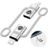 QEEYON 2 adattatori USB C a Lightning, adattatore Lightning USB C per iPhone 14/13/12/11/X, iPad Pro/Air/Mini/AirPods Nano/Touch, non per audio/OTG/audio, con corda in silicone anti-perdita