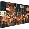 Gnhkmw Grande tappetino per mouse da gioco per scrivania, Giappone Tokyo Yokocho vintage Street Desk Mat per desktop, base in gomma antiscivolo, bordi cuciti, tappetino lungo per tastiera del computer,
