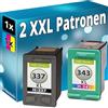 Inkadoo Cartucce d'inchiostro compatibili per HP 337+343 XL OfficeJet 6315 H470 DeskJet 5940 6940 Set