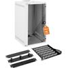 Tecmojo Armadio di Rete da 10 Pollici 12U per Montaggio a Parete, Profondità 330mm, con Ripiano Rack, Griglie con Spazzole, Portata 50kg, Bianco, Porta in Vetro, Imballaggio Piatto