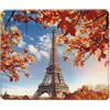JTNWEC Tappetino per mouse da gioco con stampa Torre Eiffel di Parigi con foglie, 24 x 20 cm, base in gomma antiscivolo, tappetino per mouse da scrivania con bordi cuciti, per giocatori, ufficio, casa