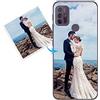 KARTXITAI Cover Personalizzata Compatibile con Motorola Moto G10/G20/G30 con Foto Testi logo,Custodia Morbido TPU Silicone Gel Trasparente Custom Case con Immagine,Testo+1 x Cinturino Universale