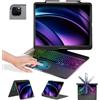 BABG Custodia con tastiera per iPad Air 13 (M3/M2) e iPad Pro 13, iPad Pro 12,9 (6a/5a/4a/3a generazione) custodia con tastiera, girevole a 360°, touchpad, retroilluminato, ricarica a matita, nero