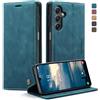 Phernykas Custodia Portafoglio Libro Magnetica per Samsung Galaxy A25 5G | Flip Book Cover in pelle PU, Porta Carte, Protezione astuccio, Telefono Libretto Case per Samsung A25 5G, Blu-verde
