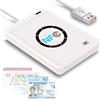 Webbo Lettore Cie 3.0 Carta D'Identità Elettronica, Lettore Smart Card Tessera Sanitaria Contactless, Scrittore Usb e Lettore Nfc Tag di Ultima Generazione con Firmware Aggiornato