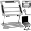 KRUMAD Supporto per laptop regolabile pieghevole in metallo per notebook, supporto per laptop per scrivania, divano e letto, antiscivolo, stabile, portata fino a 8 kg