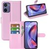 JIUNINE Cover per Motorola Moto E15 / Moto G05, Custodia Portafoglio Libro in Pelle Sintetica Antiurto Cover Flip Case con [Carta Fessura] [Supporto Stand] [Fibbia Magnetica], Rosa