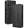 RonRun Cover TCL 60 SE Nxtpaper 5G, Custodia a Libro con Supporto Stand e Slot Porta Carte Case a Portafoglio Magnetica in Pelle PU Adatto per TCL 60 SE Nxtpaper 5G, nero