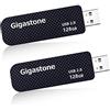 Gigastone 128 GB Chiavetta USB 2.0, Confezione da 2, V30 Serie, Flash Drive retrattile, Ideale per PC Computer MacBook, Compatibile con Windows Mac Linux, Pen Drive stile alla moda - Nero