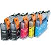 vhbw 5x cartucce di inchiostro con chip compatibile con Brother MFC-J475DW, MFC-J650DW, MFC-J6520DW - set 1x ciano, 1x magenta, 2x nero, 1x giallo