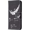 AIFILLE Nero Cover a Libro per Samsung S22 5G 2022 Don't Touch My Phone Modello Denti Bianca Custodia in Pelle PU e Silicone TPU Morbida Rigida Portafoglio Uomo Design Flip Accessori per Cellulari