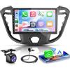 VECHTEL 4G+64G Autoradio Android 15 per Ford Transit Tourio/Custom Tourneo 2013-2018, 9 HD Schermo Tactile Stereo Auto co Carplay Android Auto senza Fili GPS Wi-Fi USB Bluetooth Radio FM RDS Camera