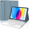 Occtingkind Custodia con Tastiera e Touchpad per iPad A16 11 Gen (2025) e 10.9 Gen (2022), Italiano QWERTY, Senza Retroilluminazione, Bluetooth 5.0, Porta Penna, Blu Nebbia