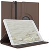 EAZY CASE - Custodia per iPad Air 2 tablet Cover protettiva Smart Cover Supporto rotante Astuccio pieghevole 360° girevole con funzione stand Similpelle Marrone