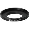 vhbw anello step-up 25mm - 37mm per obiettivo fotocamera - Adattatore filtro, metallo nero