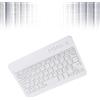 Dpofirs Tastiera Bluetooth Wireless Ultra Sottile da 7-8 Pollici, Tastiera Portatile Universale in Lega di Alluminio per IOS Andriod, Supporto Tailandese e Inglese, Colore Bianco
