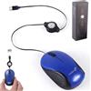Justdfine Mini mouse con cavo e cavo USB C retrattile, retrattile, 70 cm, 1000D-PI, mouse ottico per computer di tipo C, portatile, utilizzabile ambidestro e silenzioso, per viaggi, PC, gioco, desktop, laptop