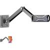 WideSmart Supporto da Parete per Tablet,Girevole a 360° Supporto per Tablet con Braccio Regolabile,Pieghevole ed Estensibile per Dispositivi da 4-13 Pollici per Cucina,Palestra,Ufficio,Aula