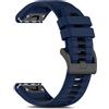 RoYiio Cinturino Silicone QuickFit 22mm Cinturini di Ricambio per Garmin Quatix 8 47mm/Quatix 7 Pro/Tactix 8 47mm/Fenix8 47 mm/Fēnix 7Pro/Fēnix 6Pro/Descent G2/Fenix E/Epix2 - Blu Reale Nero