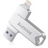 LESOGE MFi - Chiavetta USB certificata da 256 GB per iPhone, 3 in 1, USB 3.0, chiavetta USB 3.0, espansione di memoria esterna, chiavetta USB C per iPhone/iPad/Android/PC/Mac