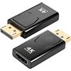 Leikedun 2 adattatori DisplayPort a HDMI, unidirezionale DP a HDMI 4K @30Hz/2K@60Hz/1080P@120Hz Compatibile con HP, Dell, Laptop, Monitor, Proiettore, AMD, NVIDIA GPU