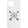 Fun Designs Custodia per iPhone 14 Plus Bussola frecce Nord Sud Est Ovest Avvent