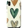 Sage Green Cream Beige Hearts Gifts Custodia per iPhone XS Max Cuore Verde Doodle Modello Salvia Verde Beige San Valentino