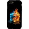 Cool Ice Outfit Custodia per iPhone SE (2020) / 7/8 Cubo caldo e freddo per gli amanti del costume delle fiamme ghiacciate
